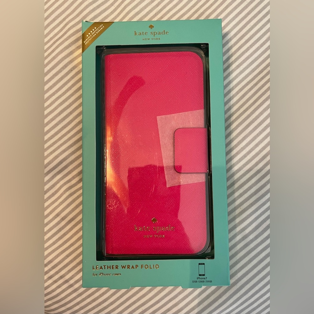 NIB Kate Spade Hot Pink Phone Case Wallet iPhone 7